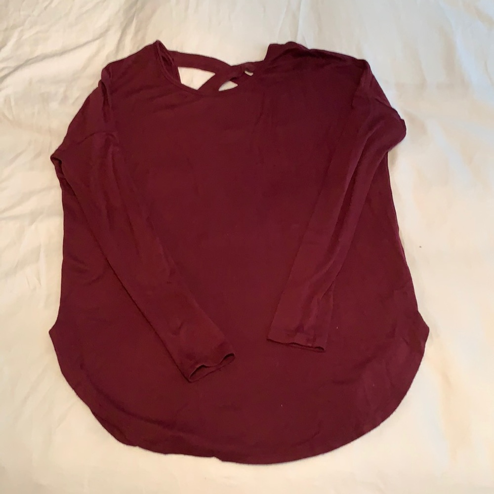 red cross-back garage longsleeve
